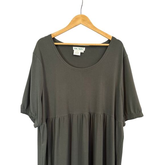 Women’s Ulla Popken Size 20/22 Army Green Short Sleeve Maxi Dress. - Picture 1 of 4